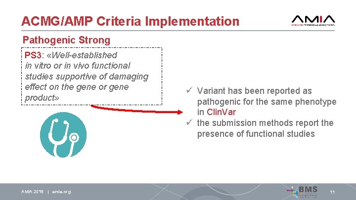 ACMG/AMP Criteria Implementation Pathogenic Strong PS 3: «Well-established in vitro or in vivo functional