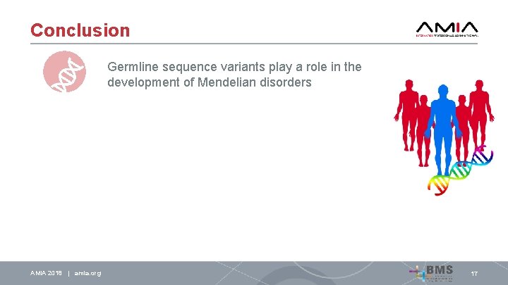 Conclusion Germline sequence variants play a role in the development of Mendelian disorders AMIA