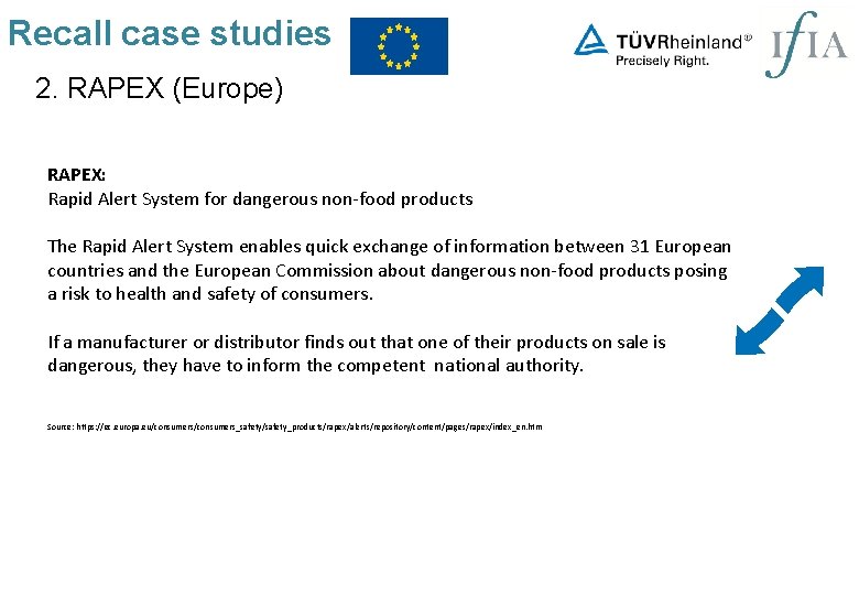 Recall case studies 2. RAPEX (Europe) RAPEX: Rapid Alert System for dangerous non-food products