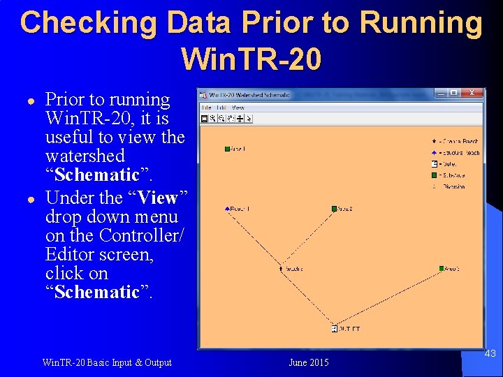 Checking Data Prior to Running Win. TR-20 ● ● Prior to running Win. TR-20,
