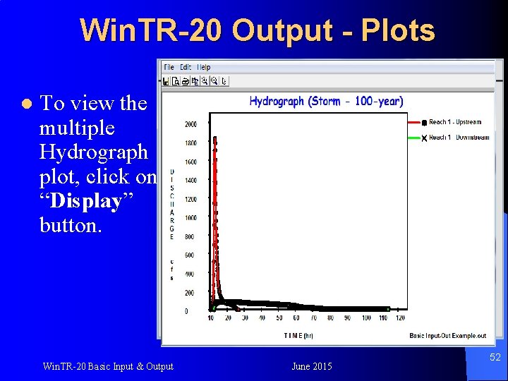 Win. TR-20 Output - Plots l To view the multiple Hydrograph plot, click on