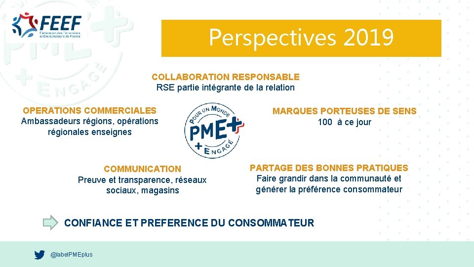 Perspectives 2019 COLLABORATION RESPONSABLE RSE partie intégrante de la relation OPERATIONS COMMERCIALES Ambassadeurs régions,