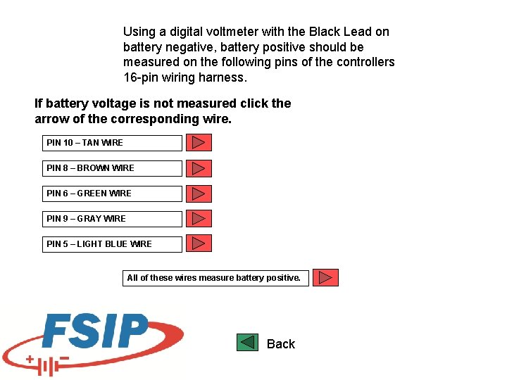 Using a digital voltmeter with the Black Lead on battery negative, battery positive should