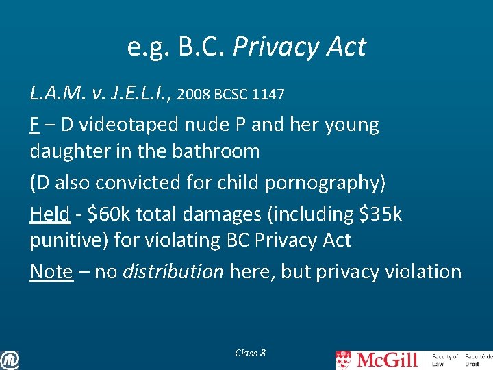 e. g. B. C. Privacy Act L. A. M. v. J. E. L. I.