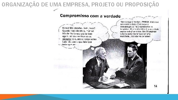 ORGANIZAÇÃO DE UMA EMPRESA, PROJETO OU PROPOSIÇÃO 