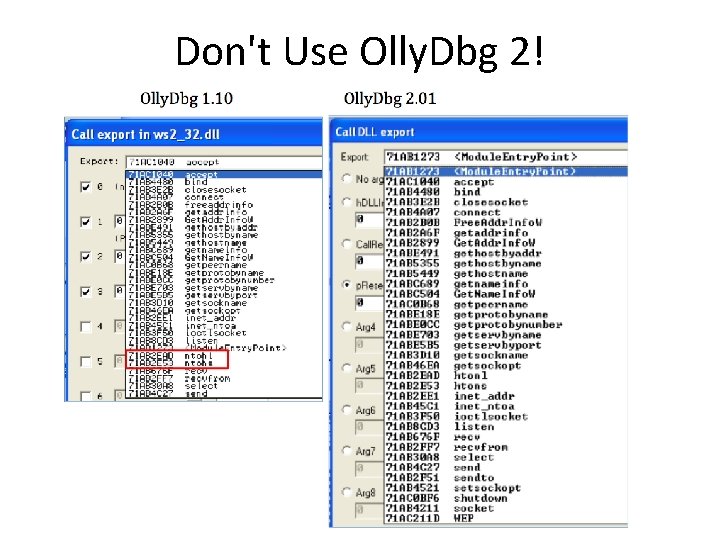 Don't Use Olly. Dbg 2! 