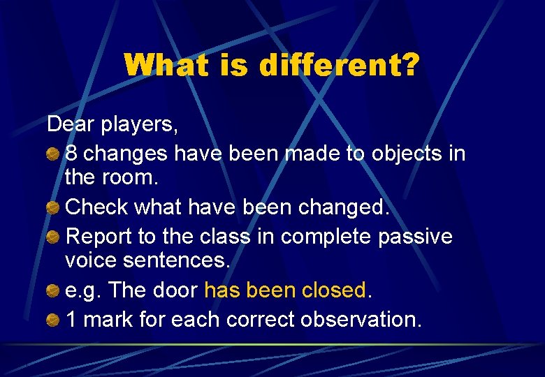 What is different? Dear players, 8 changes have been made to objects in the