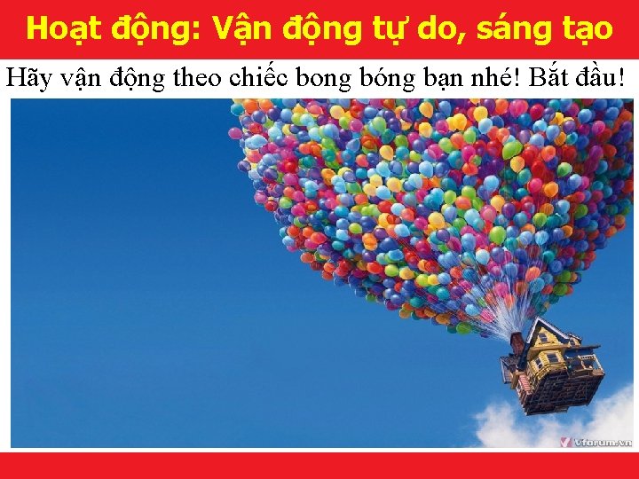 Hoạt động: Vận động tự do, sáng tạo Hãy vận động theo chiếc bong