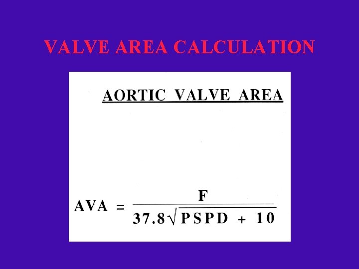 VALVE AREA CALCULATION 
