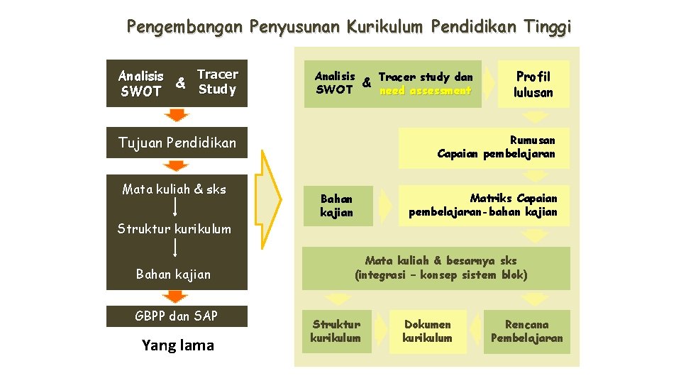 Pengembangan Penyusunan Kurikulum Pendidikan Tinggi Tracer Analisis & Study SWOT Analisis Tracer study dan