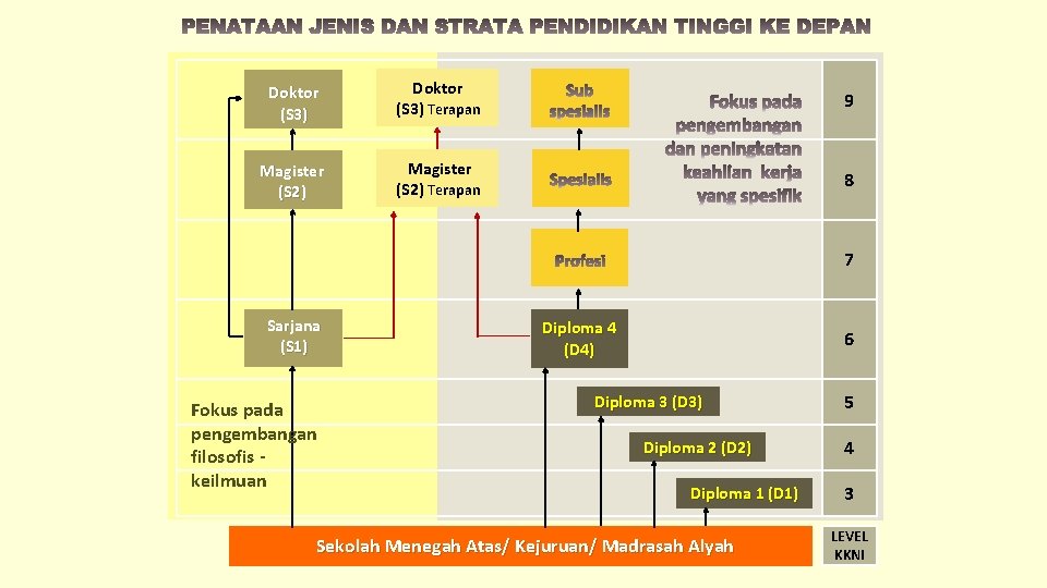 Doktor (S 3) Magister (S 2) Doktor (S 3) Terapan 9 Magister (S 2)