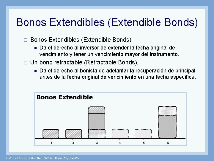 Bonos Extendibles (Extendible Bonds) ¨ Bonos Extendibles (Extendible Bonds) ¨ Da el derecho al