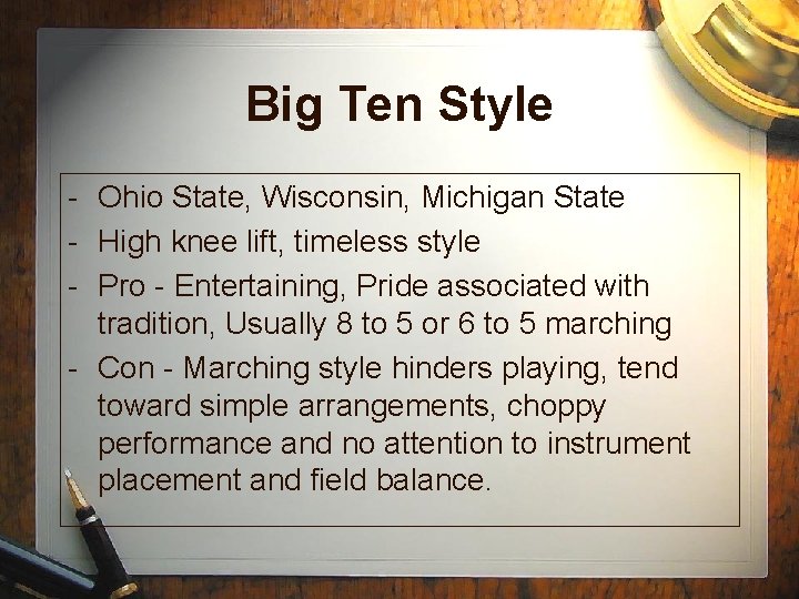 Big Ten Style - Ohio State, Wisconsin, Michigan State - High knee lift, timeless