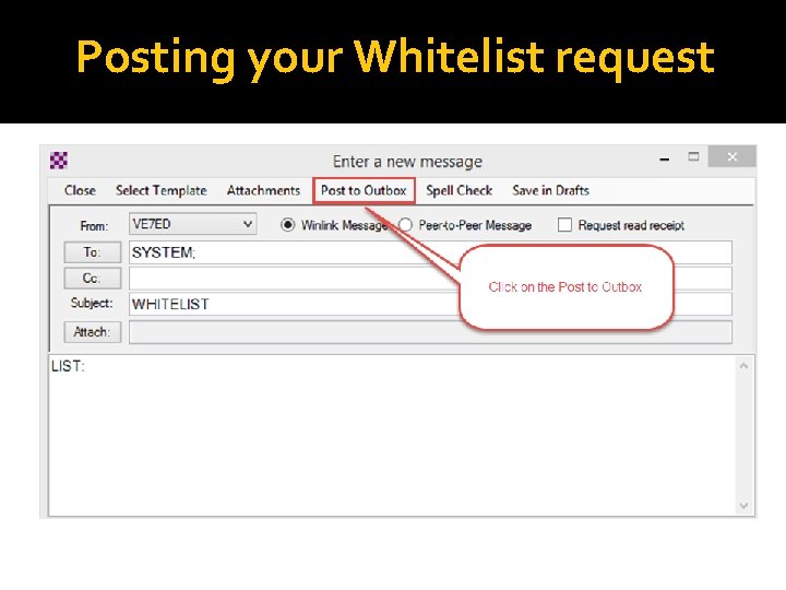 Posting your Whitelist request 