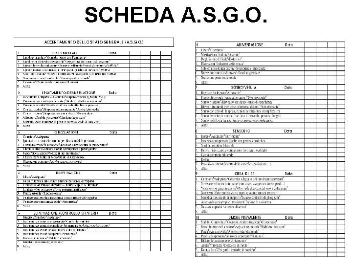 SCHEDA A. S. G. O. 