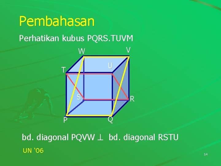 Pembahasan Perhatikan kubus PQRS. TUVM V W U T S P R Q bd. Pembahasan Perhatikan kubus PQRS. TUVM V W U T S P R Q bd.