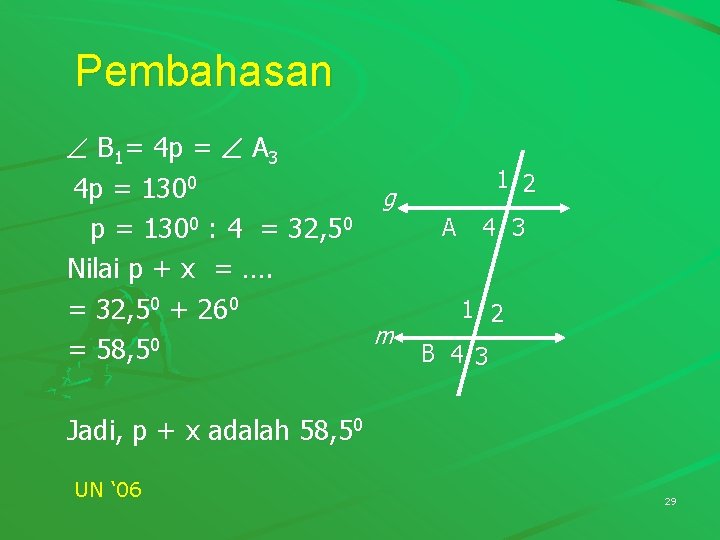 Pembahasan B 1= 4 p = A 3 1 2 4 p = 1300 Pembahasan B 1= 4 p = A 3 1 2 4 p = 1300
