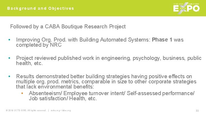 Background and Objectives Followed by a CABA Boutique Research Project • Improving Org. Prod.