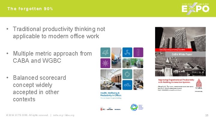 The forgotten 90% • Traditional productivity thinking not applicable to modern office work •
