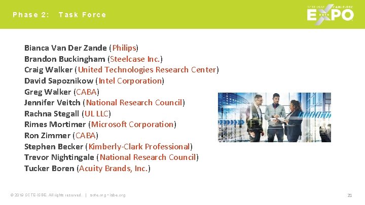 Phase 2: Task Force Bianca Van Der Zande (Philips) Brandon Buckingham (Steelcase Inc. )