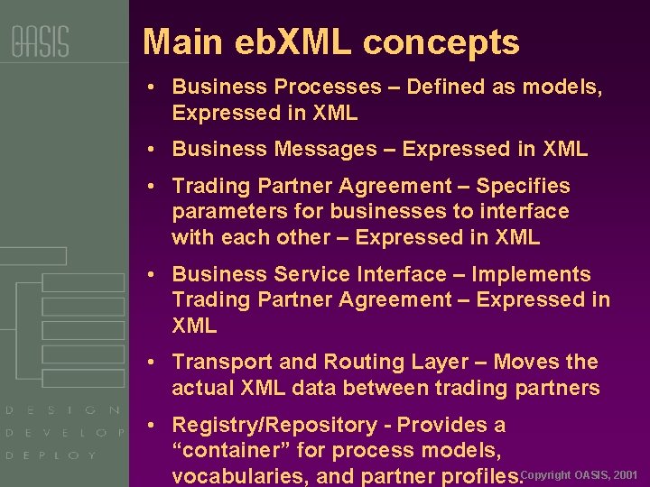Main eb. XML concepts • Business Processes – Defined as models, Expressed in XML