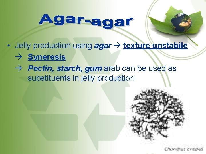  • Jelly production using agar texture unstabile Syneresis Pectin, starch, gum arab can