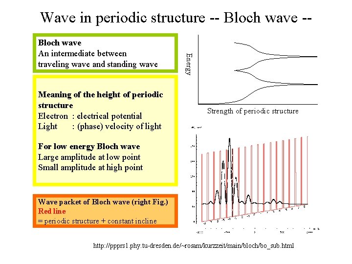 Wave in periodic structure -- Bloch wave -- Meaning of the height of periodic