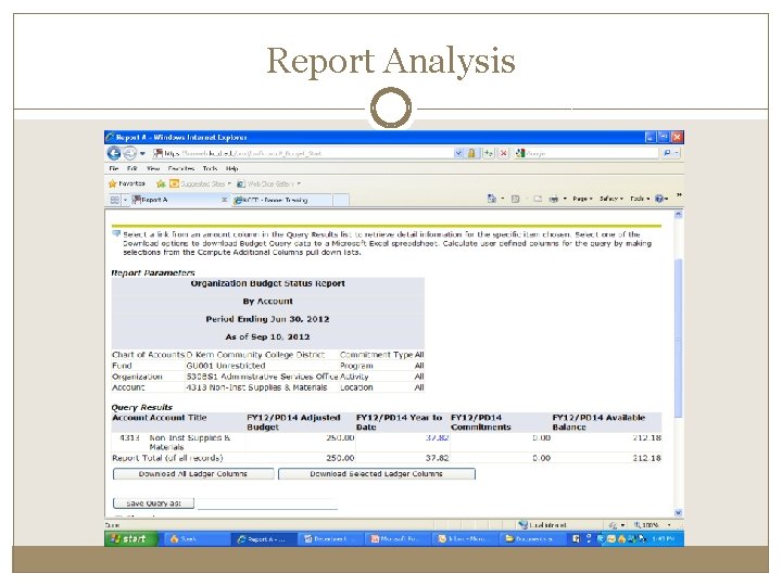 Report Analysis 