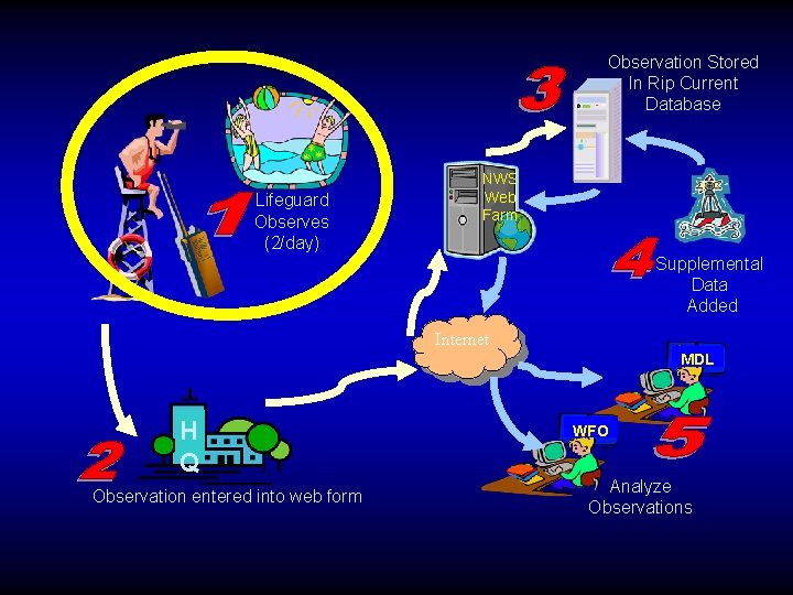 Observation Stored In Rip Current Database Lifeguard Observes (2/day) NWS Web Farm Supplemental Data