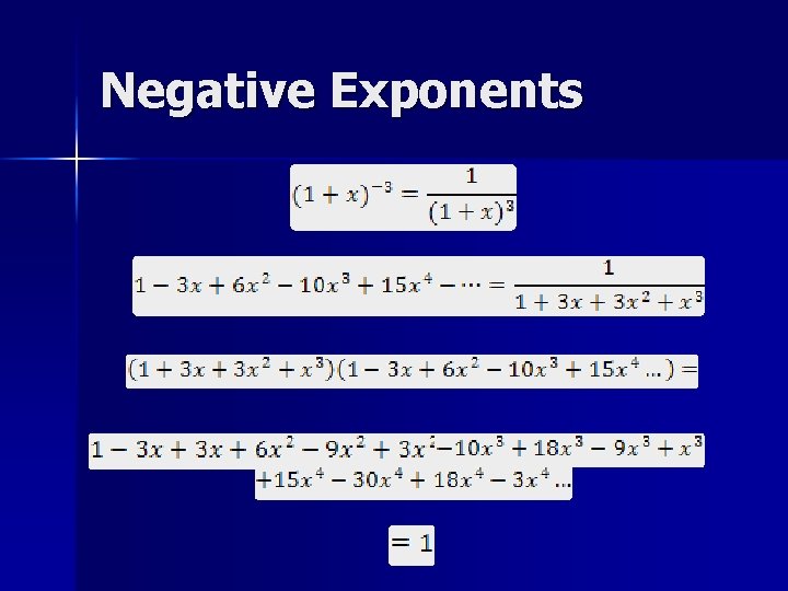 Negative Exponents 