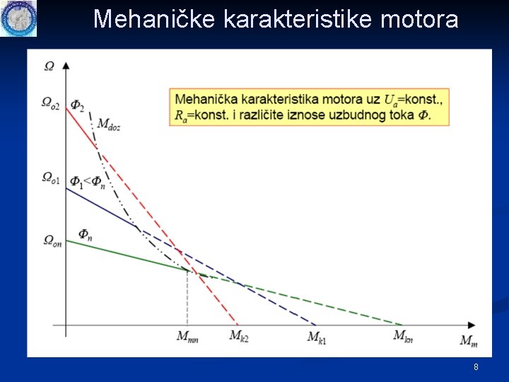 Mehaničke karakteristike motora 8 Mehaničke karakteristike motora 8