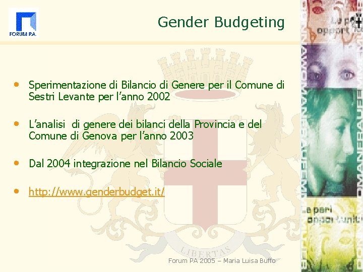 Gender Budgeting • Sperimentazione di Bilancio di Genere per il Comune di Sestri Levante