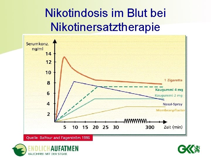 Nikotindosis im Blut bei Nikotinersatztherapie 