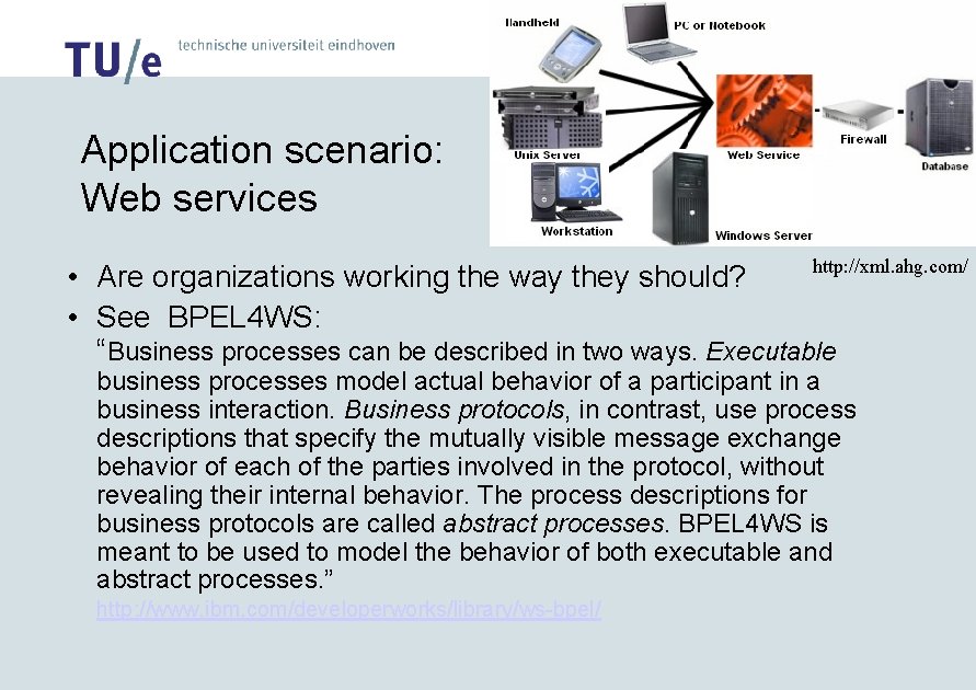 Application scenario: Web services http: //xml. ahg. com/ • Are organizations working the way