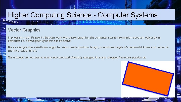 Higher Computing Science - Computer Systems Vector Graphics In programs such Fireworks that can