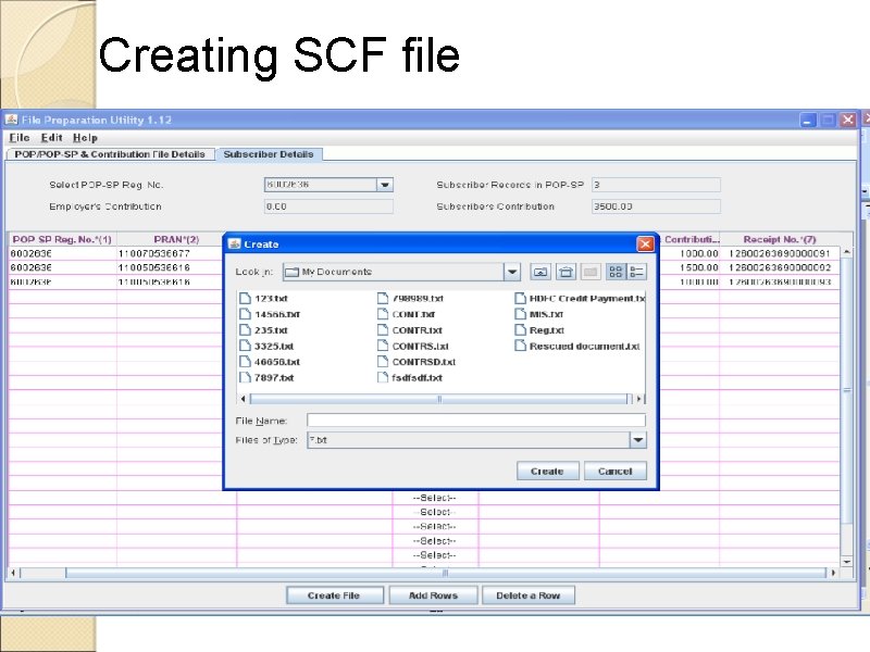 Creating SCF file 