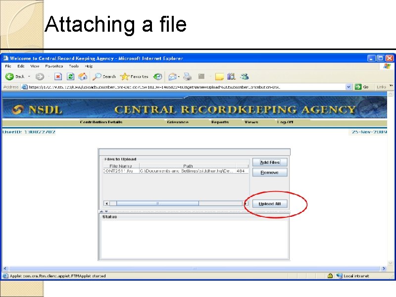 Attaching a file 