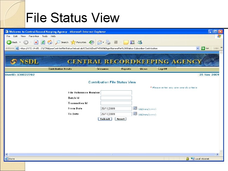 File Status View 