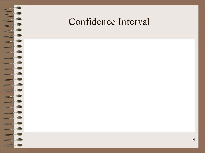 Confidence Interval 14 
