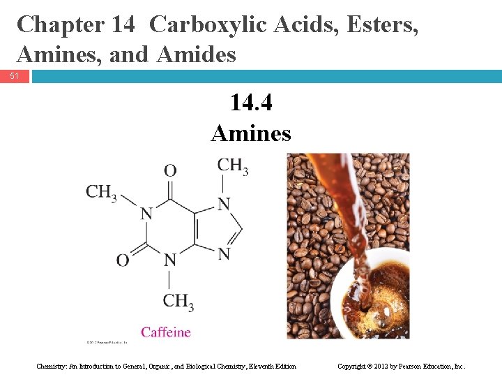 Chapter 14 Carboxylic Acids, Esters, Amines, and Amides 51 14. 4 Amines Chemistry: An