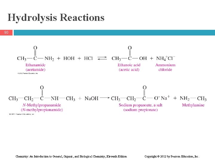 Hydrolysis Reactions 90 Chemistry: An Introduction to General, Organic, and Biological Chemistry, Eleventh Edition