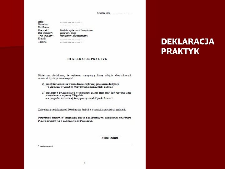 DEKLARACJA PRAKTYK 