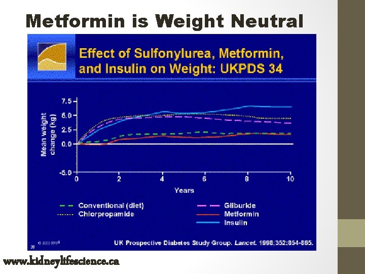 Metformin is Weight Neutral www. kidneylifescience. ca 