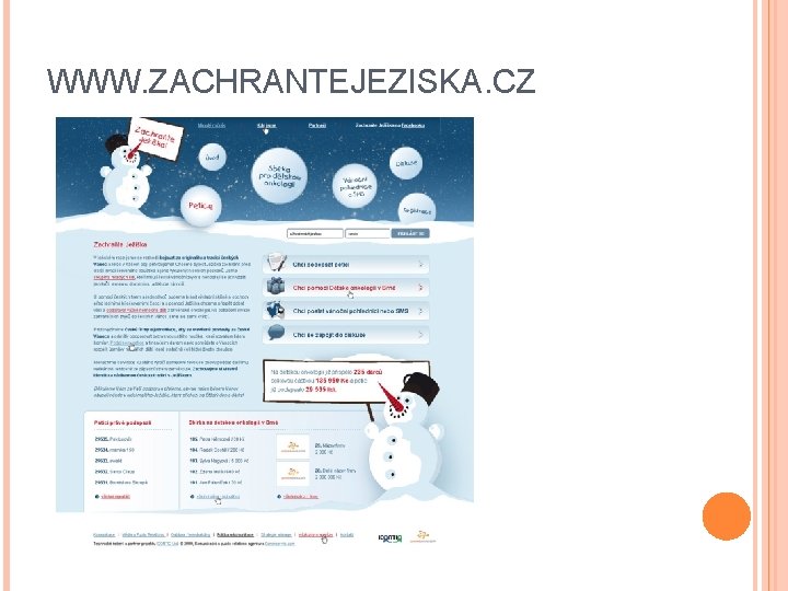 WWW. ZACHRANTEJEZISKA. CZ 