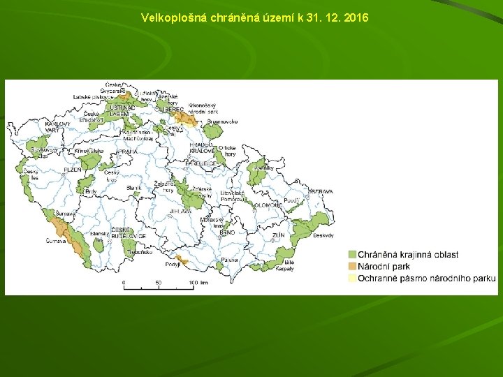 Velkoplošná chráněná území k 31. 12. 2016 