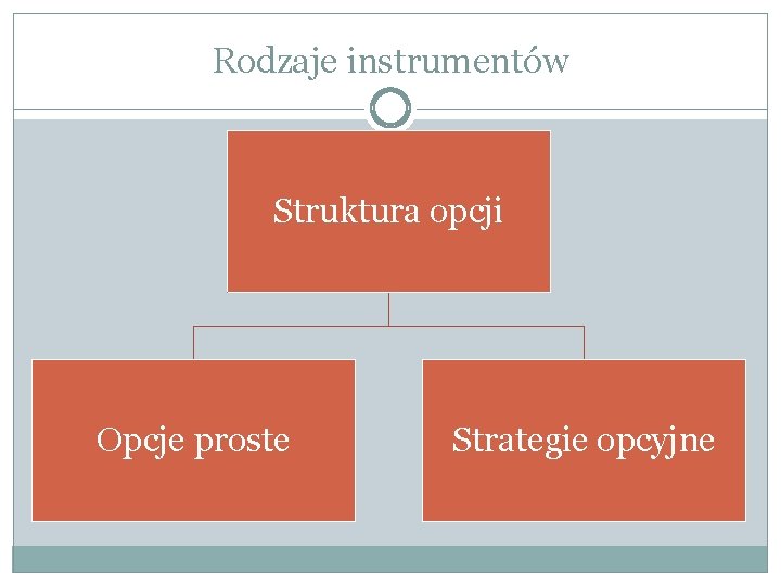 Rodzaje instrumentów Struktura opcji Opcje proste Strategie opcyjne 