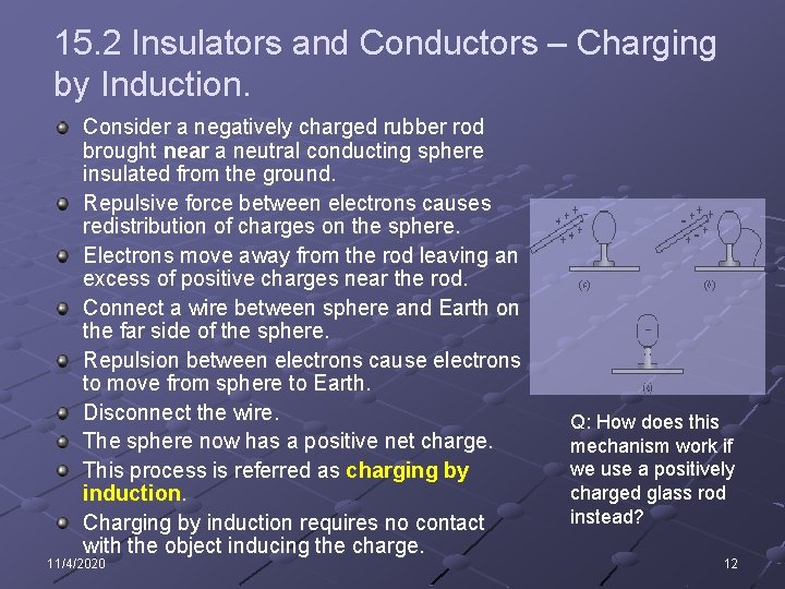 15. 2 Insulators and Conductors – Charging by Induction. Consider a negatively charged rubber
