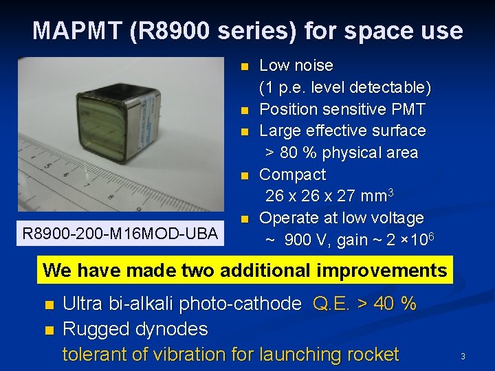 MAPMT (R 8900 series) for space use n n R 8900 -200 -M 16