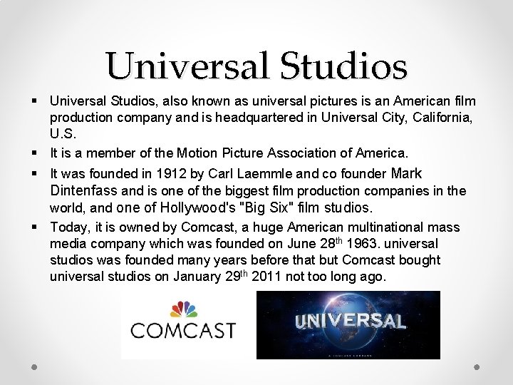 Universal Studios § Universal Studios, also known as universal pictures is an American film