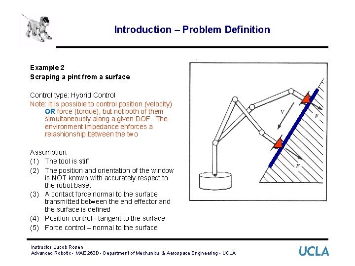 Introduction – Problem Definition Example 2 Scraping a pint from a surface Control type: